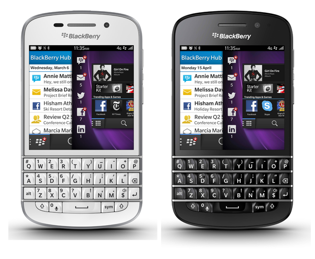 Blackberry Q10 still maintains Blackberry's classic QWERTY keyboard