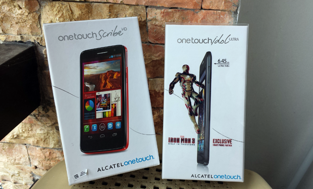 Neat packaging for Alcatel's new stylish smartphones