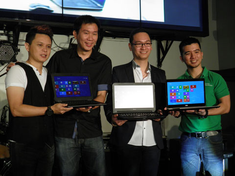 Chris Papa of Dell Philippines, Christopher Syling of Intel Philippines, together with other execs showcase the new Dell Latitude Series