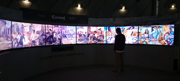 Some of the artworks at Yuchengco Museum are digitized and presented in Samsung curved UHD TVs  